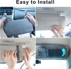 Car CD Visor Holder, 12 Sleeves Organizer with Mesh Pocket | Durable Oxford Cloth, Holds 12 CDs/DVDs, 1 Pen Holder, 1 Back Inner Pocket, Disc Storage Organizer, Fits Most Vehicle Visors