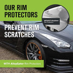 AlloyGator Orange Rim Protector for Car Wheels (Fits 12-24" Wheel Diameter) - Pack of 4 Premium Alloy Wheel Protector to Avoid Scratches & Scuffs - Adhesive Free Curb Rash Rim Protectors