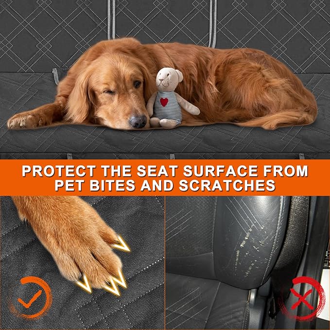 Dog Car Seat Cover Fit for 2017-2026 Jeep Compass | Waterproof Pet Bench Seat Cover for Back Seat, 600D Heavy Duty Scratch Proof Nonslip Truck Seat Covers for Dogs