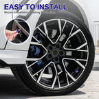 4 Pack Handmade Crystal Rhinestone Tire Valve Stem Caps, Universal for Cars, Trucks and Motorcycles - Deep Blue
