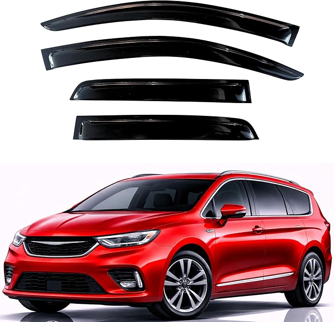 KPY Rain Guards Fit for 2017-2026 Chrysler Pacifica, Out-Channel Window Visors Vent Wind Deflectors 4PC, Car Accessories for 17-26 Pacifica
