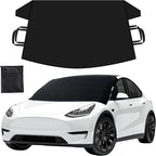 Snow Cover for Tesla Model 3/Y| Windshield Cover for Ice and Snow | Heavy-Duty 600D Oxford Fabric with Windproof Double Elastic Straps | Waterproof & Sag-Proof