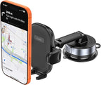 Car Phone Holder Mount, Strong Suction Dashboard & Windshield Phone Holder for Car, Hands-Free, Fit with iPhone Samsung All Phones, Ideal for Delivery & Uber Driver (Black-Twist-Lock Suction)
