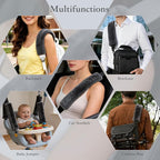 Soft Faux Fur Universal Fit Seatbelt Cover Car Truck SUV Airplane Seat Belt Shoulder Pad for Carmera Backpack Straps Neck Cushion Protector Extra Long 15.7in Dark Gray