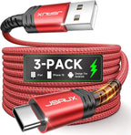 USB C Cable [3-Pack 6.6ft], USB A to USB Cord Fast Charging for iPhone Air, iPhone 17, iPhone 17 Pro, iPhone 17 Pro Max, iPhone 16/iPhone 15 Series, Samsung S20 S10, Note 20 10, Car Play - Red