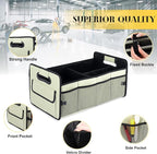 Car Trunk Organizer, Car Organizers and Storage Collapsible Multi Compartment Container Box, Adjustable Car Accessories for SUV Sedan Truck, Standard Size, Light Green