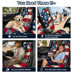 Car Seat Towel Cover 2 Pack for Front Seats, Sweat Absorbent Car Seat Protector with Non-Slip Backing, Waterproof Towel Car Seat Covers for Runners, Gym, Swimming, Beach, Patchwork Flag