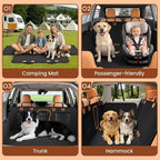 A-Pce Dog Car Seat Cover for Back Seat, Hard Bottom Back Seat Extender for Dogs, Back Seat Pet Cover for Dogs - Supports 400lbs, Waterproof Heavy Duty Scratch Dog Hammock for Car SUV and Small Truck
