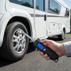 Digital Tire Pressure Gauge 230 PSI, Stainless Steel Dual Head Tire Gauge for Truck RV, Heavy Duty Tire Pressure Gauge with Backlit LCD and Flashlight for Easy and Accurate Reading