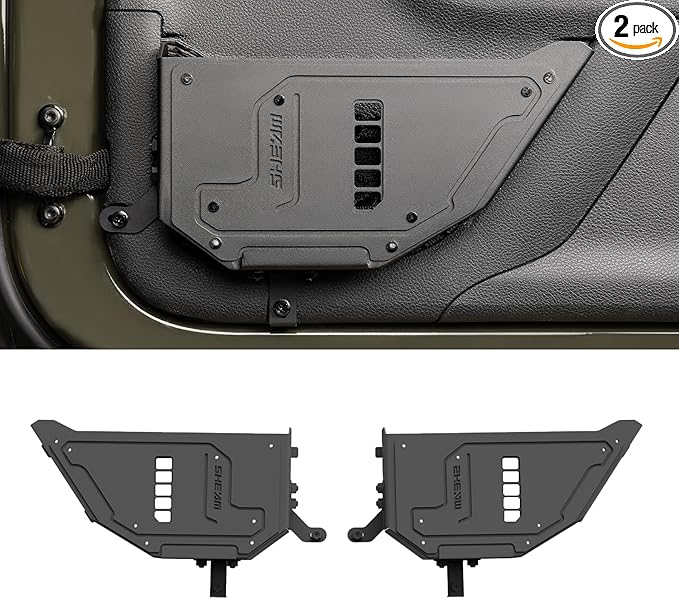 Metal Front Door Storage Pockets for Jeep Wrangler JK JKU（2007-2017）, Sturdy Door Organizer Box Pockets Insert Accessories for Replace Sagging Nets -2 PCS