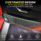 Metal Front Door Storage Box Pockets Fit for Jeep Wrangler,Door Side Insert Organizer for Jeep Wrangler JL JLU 4XE 2018-2025 & Gladiator JT 2020-2025 Interior Door Storage Expansion Accessories 2PCS