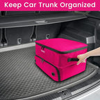 2 Layer Golf Trunk Organizer, Golf Gifts for Men with Separate Ventilated Compartment for 2 Pair Shoes, Waterproof Car Trunk Locker for Balls, Tees, Clothes, Gloves, Gifts for Golfers