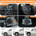 3 Gallons Car Trash Can with Lid, Bag Bin Hanging Waterproof Automotive Car Garbage Cans Leak Proof Vehicle Trash Can for Truck SUV,Colorful Leaves