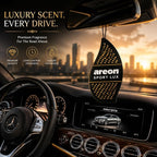 Sport Lux GOLD - Hanging Cardboard Air Freshener for Car, Home & Office - Premium Cologne Perfume with Natural Fragrances - Long Lasting, Fresh, Luxurious Scent - Stylish Design, Pack of 3