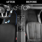 Blue Butterfly Car Seat Covers Full Set, Embroidered Flower Waterproof Car Floor Mats Carpet, Butterflies Steering Wheel Cover for Universal Car Accessories Interior Sets (Black and Blue)