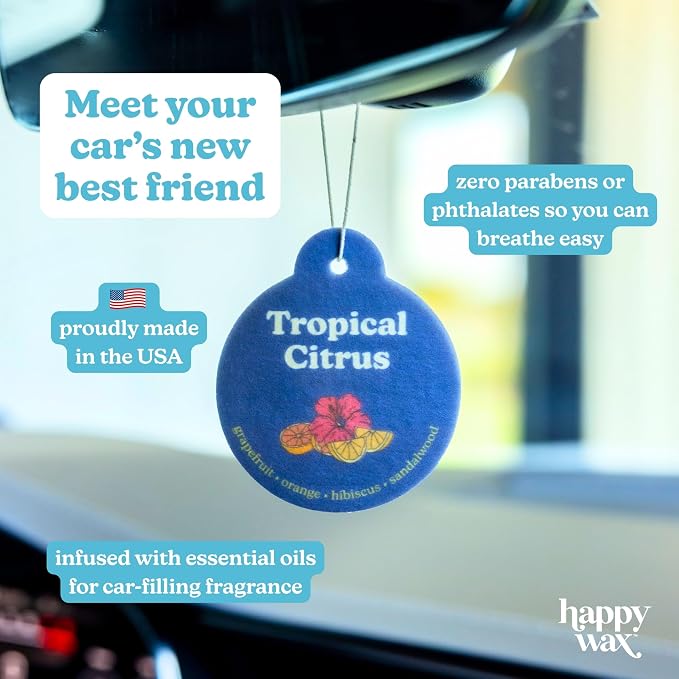 Fresh Cotton Car Charms 4-Pack - Scent Notes: Cotton, Floral and Wood