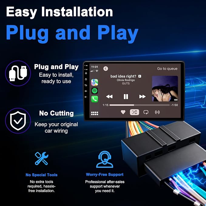 Car Radio Stereo for Honda Accord 8th Gen 2008-2013, 10.2 Inch IPS Touchscreen Android 13 64GB, Wireless CarPlay Android Auto, Plug and Play, 1080P Backup Camera, 5G WiFi, GPS, SWC, AM/FM Radio