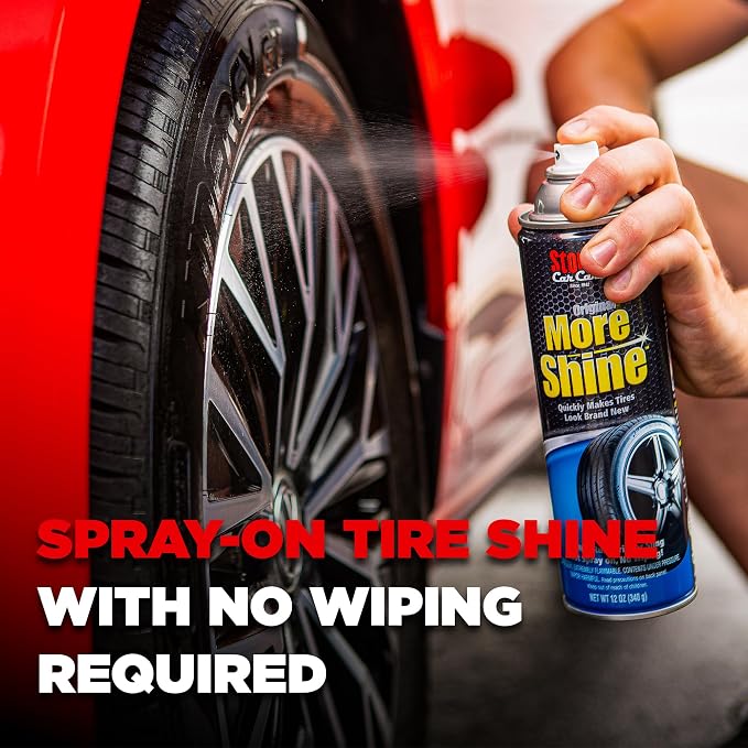 91044-3PK Original More Shine Tire Shine Spray – Tire Dressing Restores Deep Matte Black Finish with Long-Lasting Rain-Resistant Protection, Dry-to-Touch – 12 oz (Pack of 3)