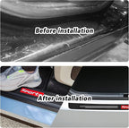 5PCS Car Door Sill Protector,Carbon Fiber Sport Threshold/Rear Bumper Guard Anti-Scratch Sticker Door Edge Protection Decorate,Interior Accessories Self-Adhesive Anti-Scratch Waterpoor(Red sport-5Pcs