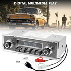 Bluetooth Retro Radio for Classic Vehicles: Single Din Vintage Stereo for Car - AM FM Tuner USB AUX Input Subwoofer RCA Output