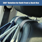 Car Seat Back Hook Universal Auto Storage Hanger Suede with Metal Car Seat Organizer for Handbag Purse Coat Umbrellas Grocery Bags 2 Pack Light Gray