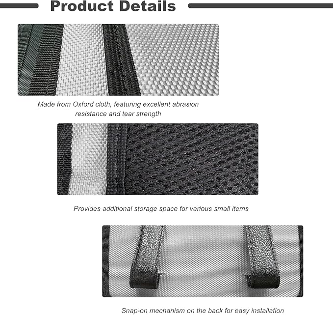 Car Trash Can, Foldable Multi-Pocket Design Auto Hanging Storage Container with Garbage Bags, Multifunctional Mini Oxford Storage Bag Garbage Holder for Cars SUVs Trucks (Gray)