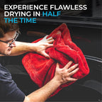 The 1500 - Heavy Duty Car Drying Towel; Perfect for Trucks, Commercial Vehicles, RVs, Boats, and More; Premium 70/30 Blend Twist Loop Design, 1500gsm, 30in x 30in, Red
