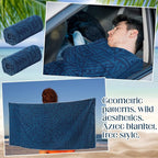 2 Pack Car Seat Towel Covers Athletic Running Towel Performance Microfiber Post Workout Sweat Washable Cover Non Slip for Seat Outdoor Sport (Blue Aztec)