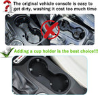 Center Console Cup Holder Inserts for 2025 Ford Bronco Accessories Middle Console Silicone Drink Stopper Non-Slip Waterproof Armrest Front Cup Holder Organizer Interior Decoration Black