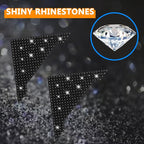 Car Door Corner Edge Guards 4pcs Bling Rhinestone Anti-Scratch Car Door Edge Protector Sticker Door Corner Bumper Sticker(Black)