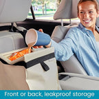 TrashStash Hanging Car Garbage Bag with Push-Close Lid and Waterproof Bin for Cars, SUVs and Trucks - Holds 3 Gallons of Car Trash, Tan