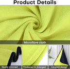 3PCS Car Microfiber Towels, 23.62"×11.81" Lint-Free Microfiber Towels for Cars Wash Drying, Super Absorbent Cleaning Cloths, Reusable Washing & Detailing Towel, Car Cleaning Supplies (Yellow)