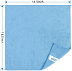 Blue Microfiber Cleaning Cloth, 8 Pack Cleaning Towels for Kitchen, Lint Free, Scratch-Free, Highly Absorbent, and Reusable Cleaning Rags for House, Window and Glass, Cars, 11.5 X11.5 inch