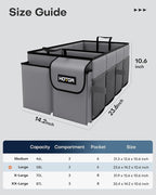 Trunk Organizer for Car - Car Organizer, Foldable Trunk organizer for SUVs & Sedans, Sturdy Organization for Car Accessories, Tools, Sundries, Grey, 2 Compartments, 23.6"×14.2"×10.6"