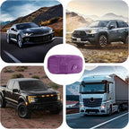 Car Sun Visor Organizer, Sunglass Holder and Storage Pocket, Card Cash Pouch with Multi-Pocket Net Zipper, Case Bag for License Pen Key, Auto Accessories for Truck, SUV, Van (Purple)
