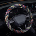 Boho Steering Wheel Cover, Steering Wheel Cover Women, 15 inch Hippie Style Protector Covers, Universal Ethnic Flax Cloth Car Accessories Universal for SUV Van Truck (Hippie-B)