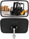 Universal Rear or Side View Mirror for Forklifts | Curved & Non-Vibrating Convex 4 5/8"x8" Blind Spot Mirror - Easy-to-Install Forklift Accessories