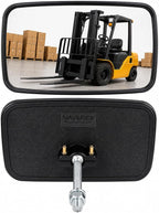Universal Rear or Side View Mirror for Forklifts | Curved & Non-Vibrating Convex 4 5/8"x8" Blind Spot Mirror - Easy-to-Install Forklift Accessories