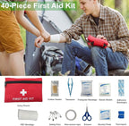 Auto Emergency Kit, 55-Piece Car Emergency Roadside Kit with Jumper Cables, First Aid Kit, Safety Hammer, Goggles, Tow Ropes and More Ideal Car Essential Accessories for Women and Men