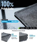 Premium Microfiber Car Drying Towel 1300 GSM, 36" x 24" [Ultra-Absorbent, Streak-Free] Dual-Sided Edgeless Cleaning Towels with Twisted Loop, for Auto Detailing, Cars, SUV, Truck (2 Sizes)
