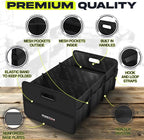 Car Trunk Organizer, Collapsible Two Compartment Organizer, Foldable SUV & Truck Storage for Car Accessories for Women Men, Non Slip Bottom, Sturdy Side Walls, Strong Handles, 75L