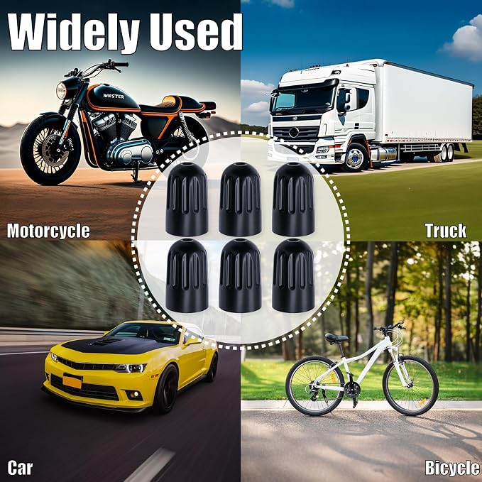 10PCS TPMS Tire Valve Long Stem Caps, Black Plastic Wheel Tire Valve Stem for TR20008 TPMS, Universal Long Stem Caps for Cars, SUV, Trucks, Bikes, Motorcycles, Bicycles
