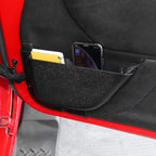 Front Door Storage Pockets, Door Side Insert Organizer Box Door Net Pocket Replacement for 2011-2018 Jeep Wrangler JK JKU, Interior Storage Expansion Accessories, Black, 2PCs