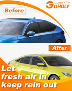 6-pcs Low-Profile Window Rain Guard for Honda Civic Sedan 4dr 2016-2021 Side Window Visors Extra-Thick Vent Visor LX Sport Touring EX-L Window Deflectors Vent Shades Car Accessories