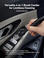 8pcs Windshield Cleaner Tool, Car Interior Detailing Kit with AC Vent Brush, 3 Cleaning Brushes, 4 Microfiber Pads and Spray Bottle, All-Inclusive Cleaning Solution, Car Accessories, Blue