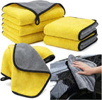 Microfiber Towels for Cars, 800GSM Car Cleaning Towels, Soft Microfiber Cleaning Cloths for Car Washing, Drying, Waxing, Buffing and Polishing, Scratch-Free Auto Detailing Towels, 6 Pack, 12 x 16 Inch