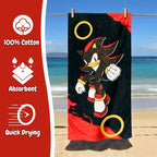 Sonic Shadow The Hedgehog Kids Cotton Beach Towel, 58 x 28 Inch, Soft & Absorbent Pool, Bath & Beach Towel (Officially Licensed Product) by
