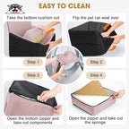 Dog Car Seats for Small Medium Dogs Under 35lbs, Dog Booster Seat with Detachable Washable Cover and Cushion, Memory Foam Pet Car Seat with Safety Belt and Storage Pockets (BP)