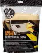 MIC702 Waffle Weave SUV Microfiber Drying Towel, Great for Cars, Trucks, SUVs, Large Vehicles, Yellow (35"x26")
