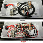 150A Power Distribution Block with Cover + Ring Terminals, Auto Bus Bar 12V Marine Waterproof for RV, Boat Ground Negative Buss Bar Kit -2 x M6 Post + 6 x M4 Screws